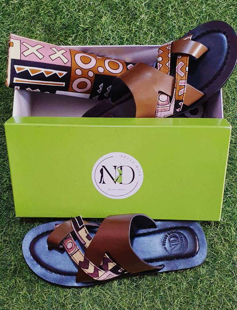 Sandales "Nomade" – L'Art du Bogolan & amp; Cuir Premium