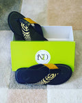 Nu-pieds "Moutarde &amp; Noir" Nelle Disa – Collection Prestige