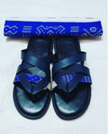 Sandales "Azur" – Cuir Bleu Nuit Éclat Royal